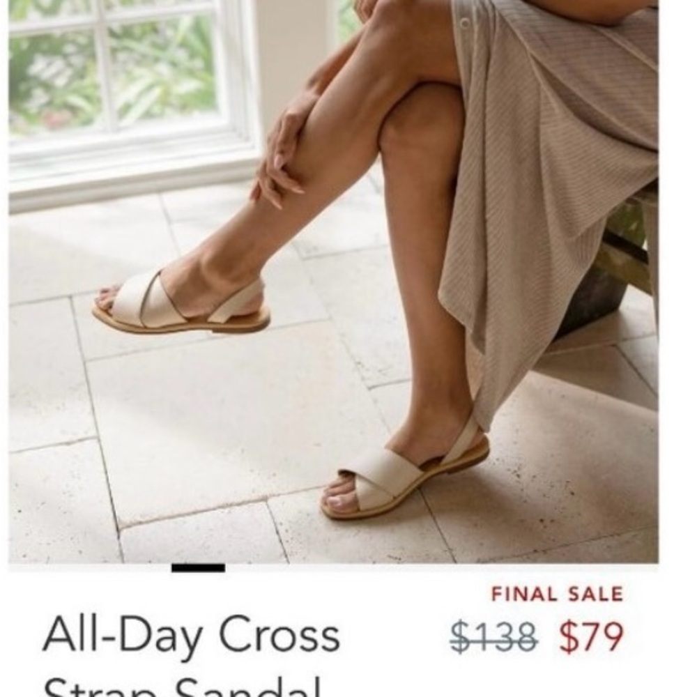 Nisolo Cream Cross Strap Sandals